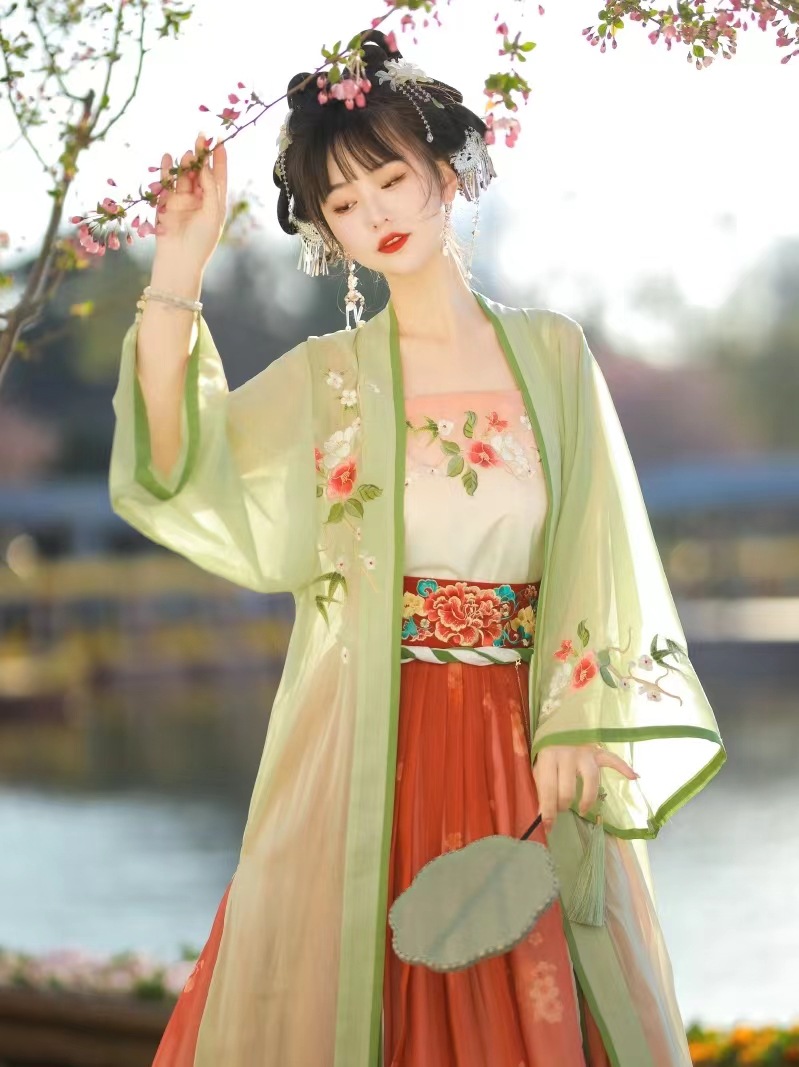 New styles of Chinese-style Song-style hanfu for women in spring and summer, with a long waist and 褙子 super ethereal student costume for daily use pic 5