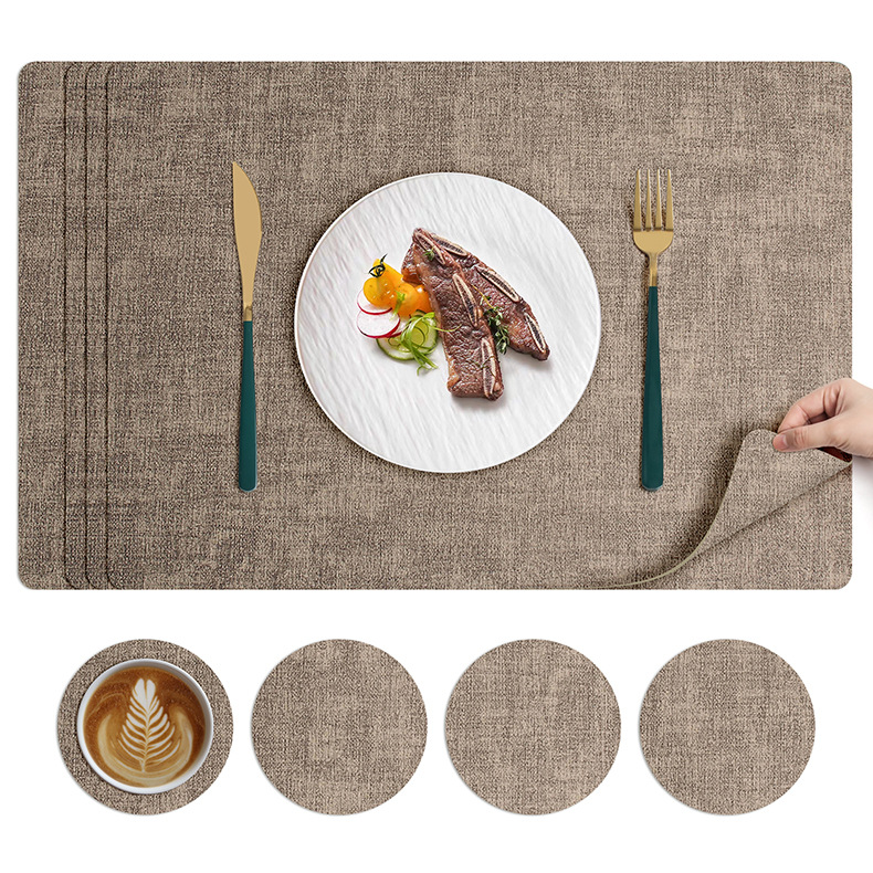 北欧ins风餐垫皮革桌垫防烫垫餐桌隔热垫碗垫高级感餐盘垫茶杯垫详情22