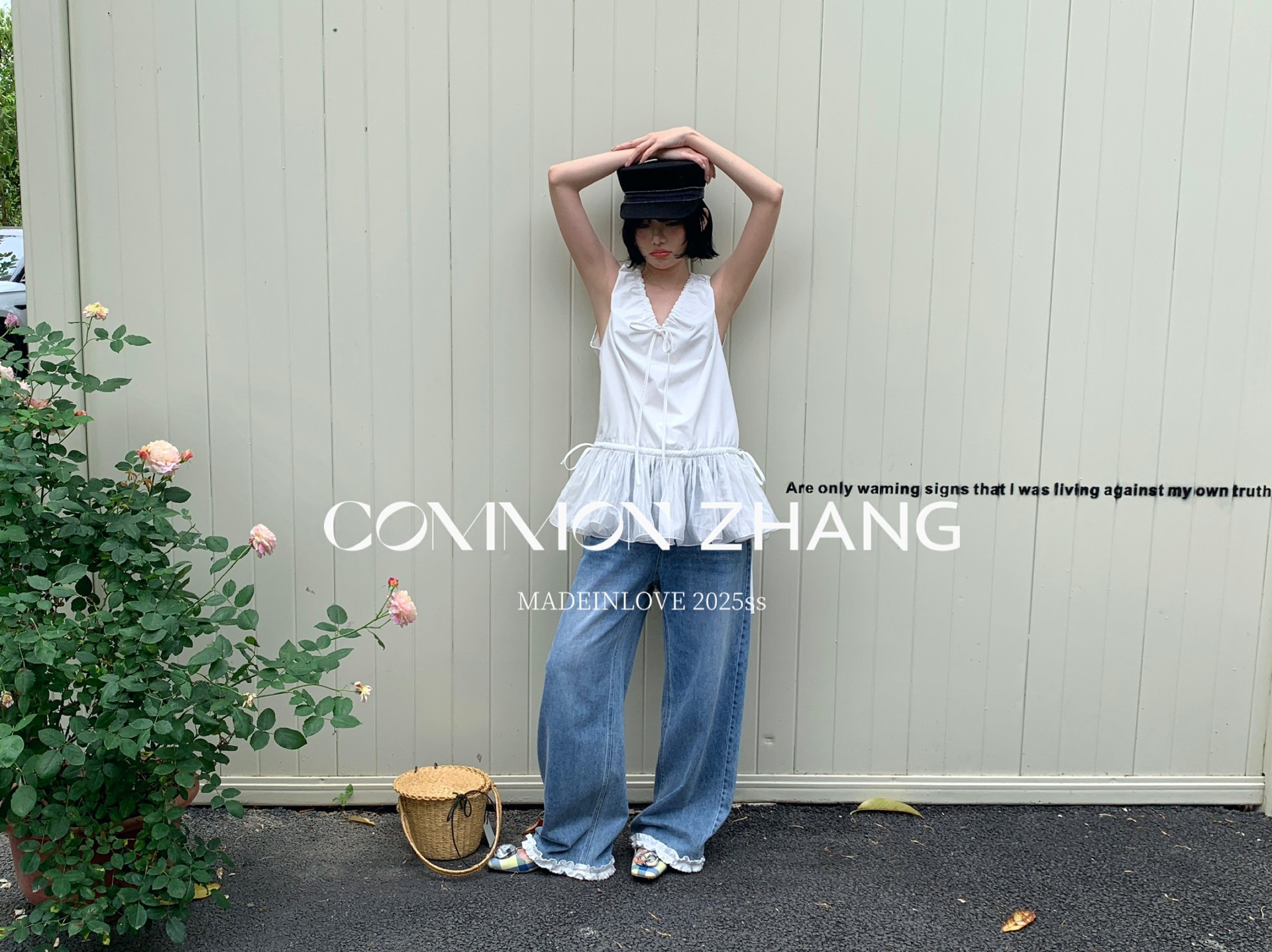 CZ ZHANG Summer French mint Manbo V-neck lace-up Youthful A-line puffed vest dress for women, B23782 pic 23