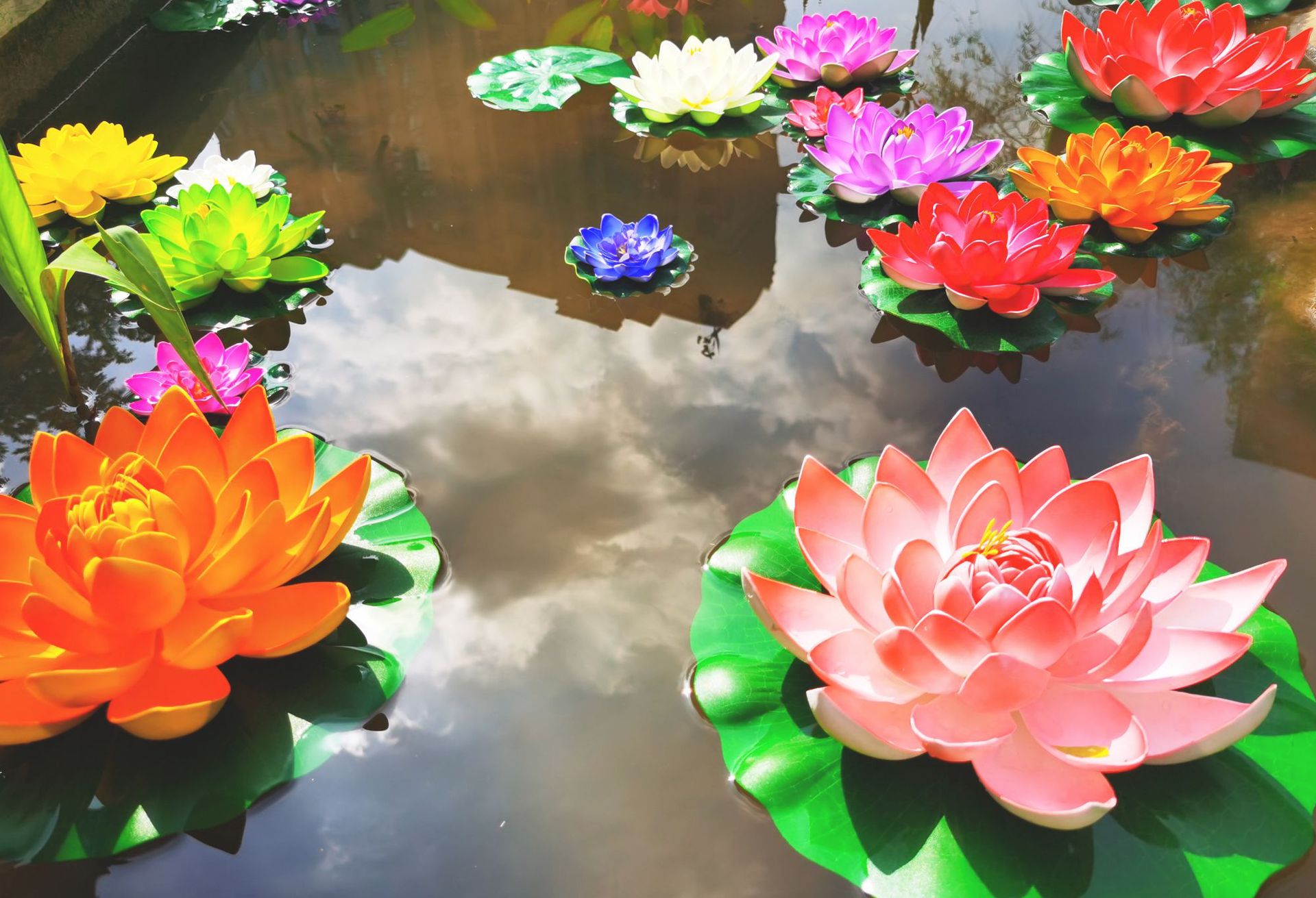 Simulated lotus flowers, lotus leaves, water lilies, artificial lotus, dance props, pool decoration, lotus, EVA foam, eternal flowers pic 12