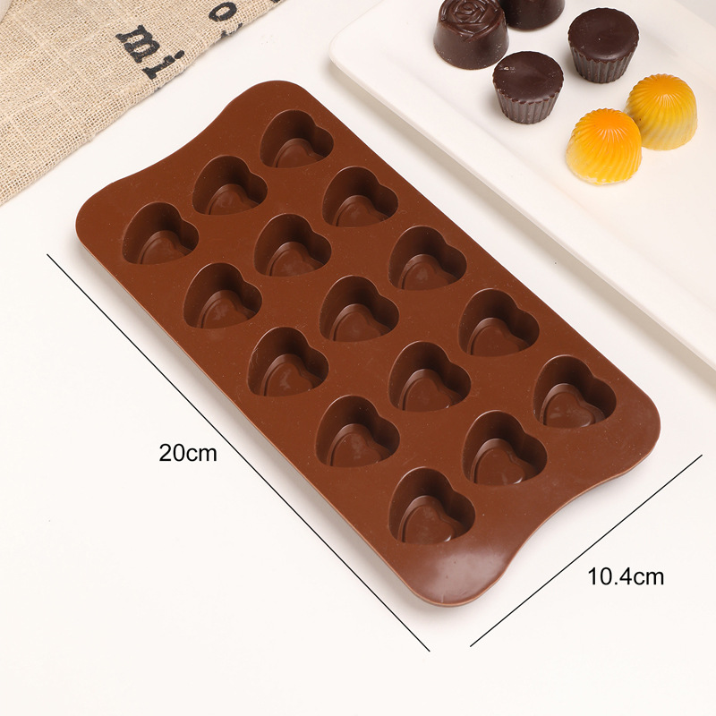 diy handmade chocolate silicone mold, fondant mold, heart-shaped flower cartoon model, epoxy resin mold, ice cube tray pic 3