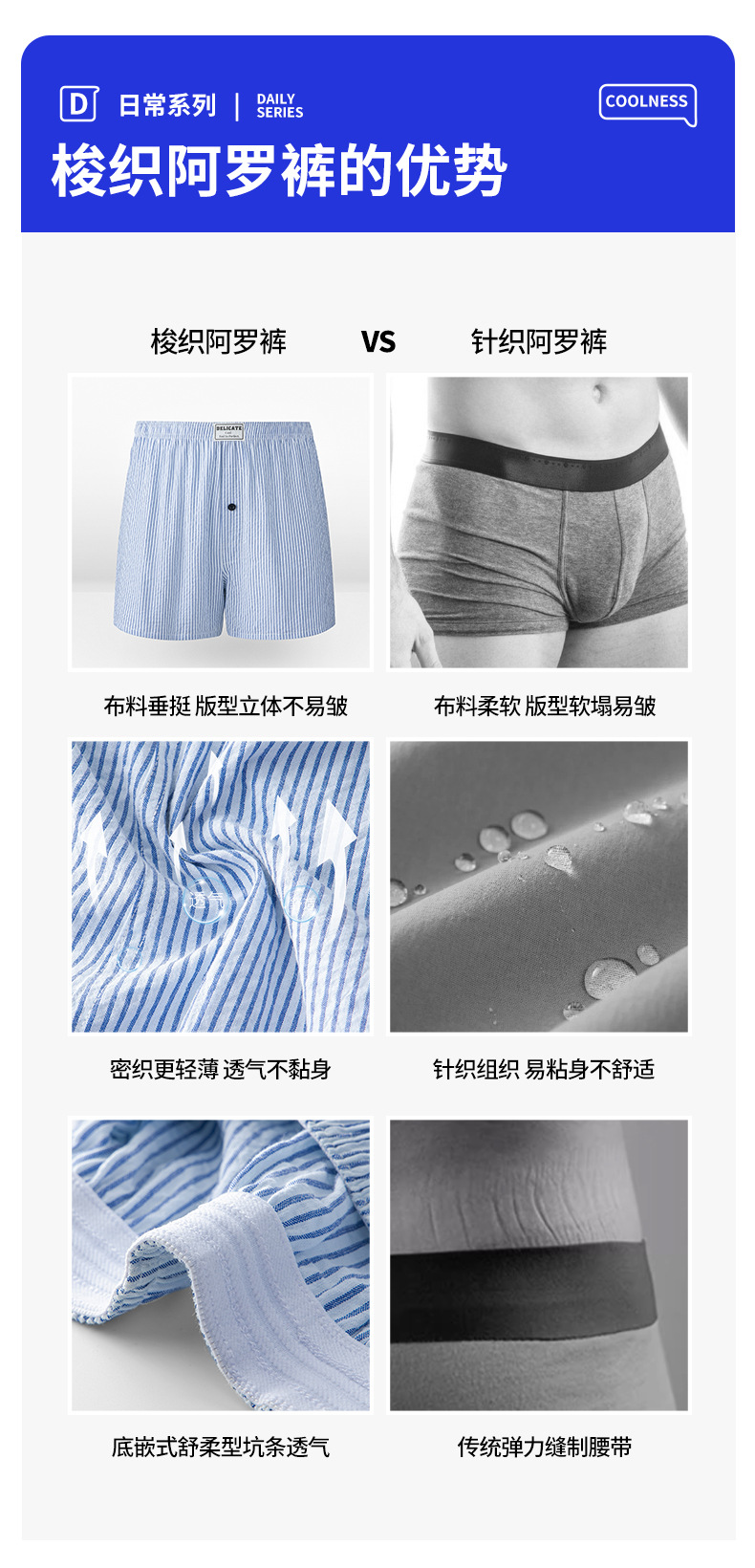 【高级感梭织】春夏男士梭织阿罗裤外出条纹睡裤宽松休闲薄款短裤详情5