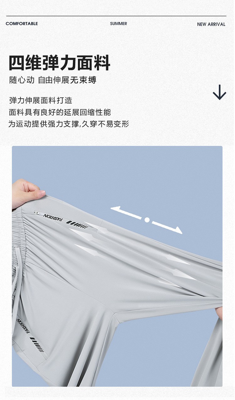 实体店夏季新款冰丝情侣运动休闲宽松轻薄透气防晒裤直筒束脚裤女详情15