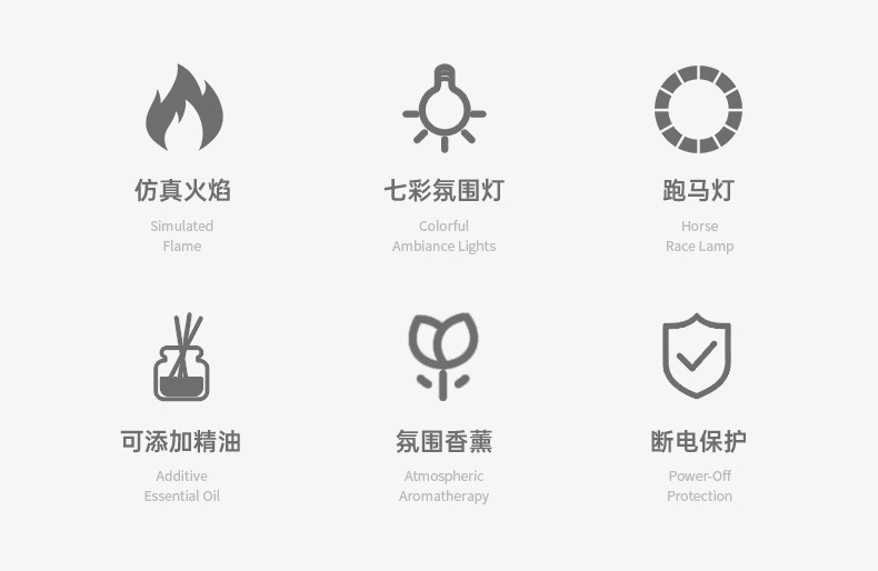 2025仿真熔岩七彩火焰香薰机插电桌面家用logo镭雕定制彩盒礼品详情4
