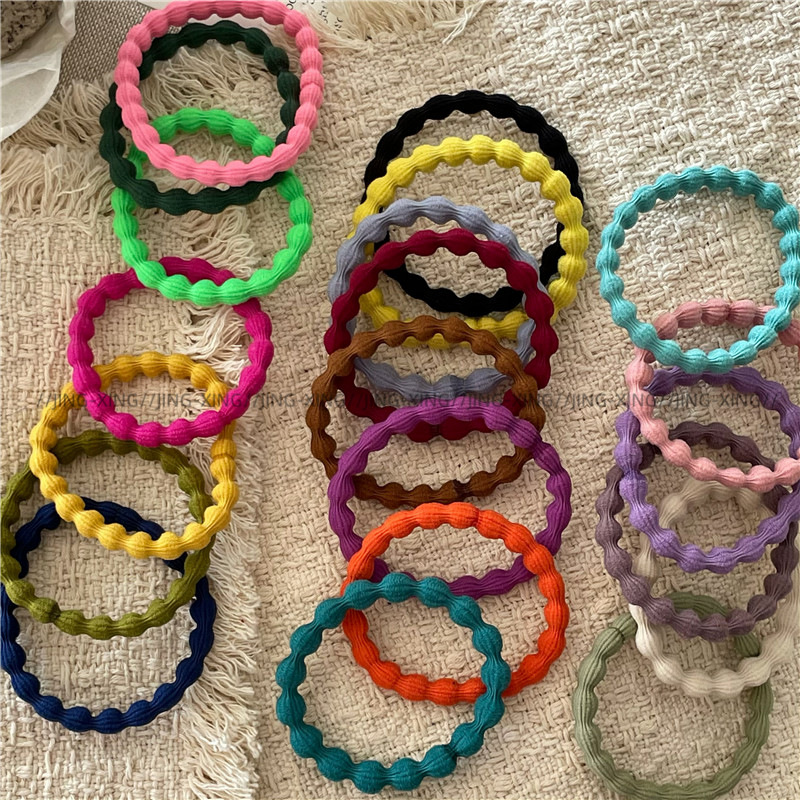 Ladylike style, gentle color series, colorful towel loops, hair bands, new daily basic leather bands, ponytail hair ties pic 5