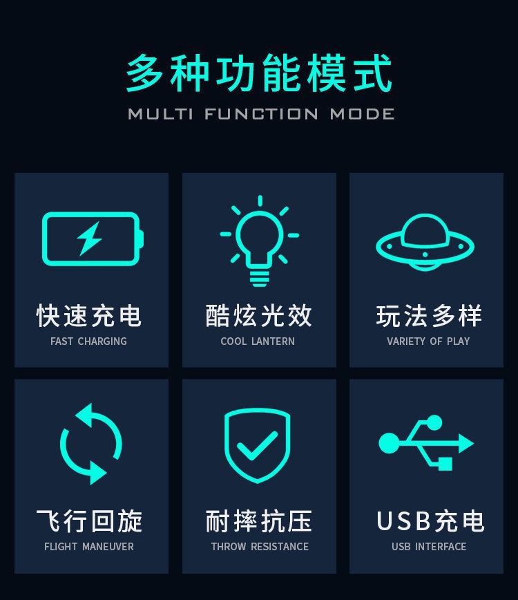 跨境感应式热销智能回旋指尖陀螺UFO悬浮发光减压儿童玩具礼物详情12