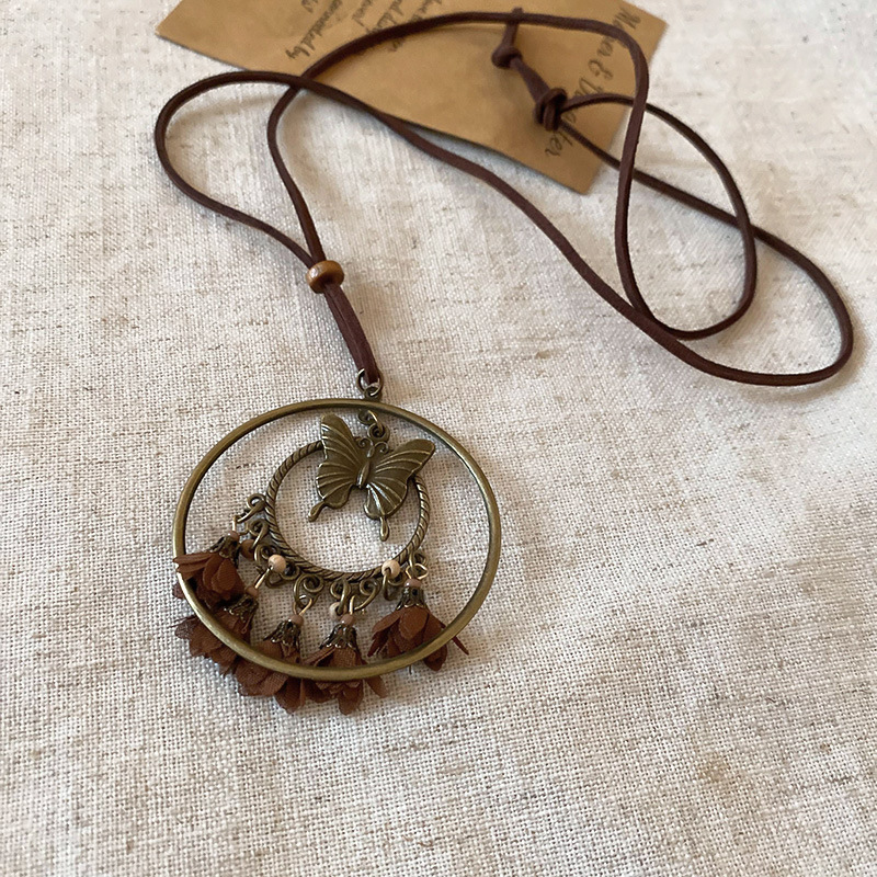 跨境复古民族风吊坠项链网红百搭高级感毛衣链小众简约饰品批发女详情15