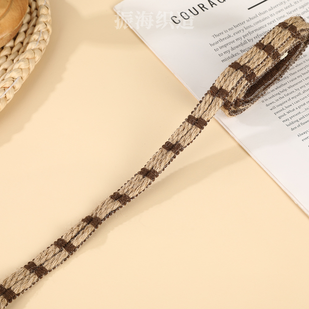 服装家纺服饰产业用花边织带工艺礼品服饰辅料用黄麻鱼丝麻织带详情8