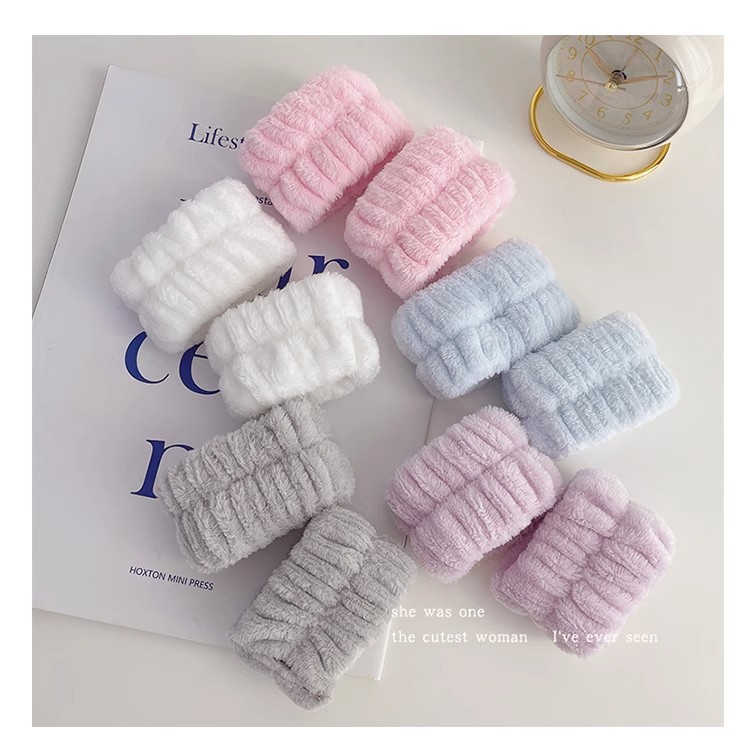 洗脸手腕带神器吸水毛绒束发带头绳两用防湿手巾发绳洗漱专用发圈详情6