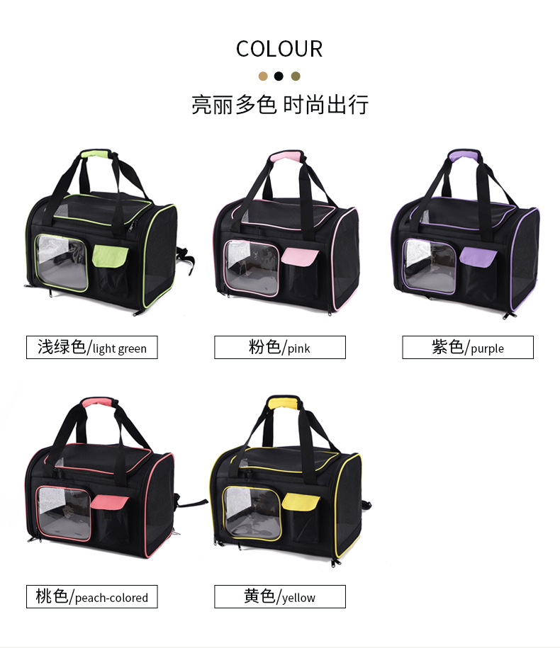 戎咖宠物跨境牛津布宠物背包可手提大容量电视机包外出便携透气宠物双肩包便携猫包详情3