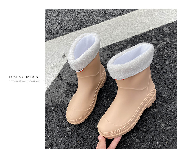 跨境时尚女雨鞋防滑水鞋防水雨靴韩版新款短筒套脚休闲工作出口详情34