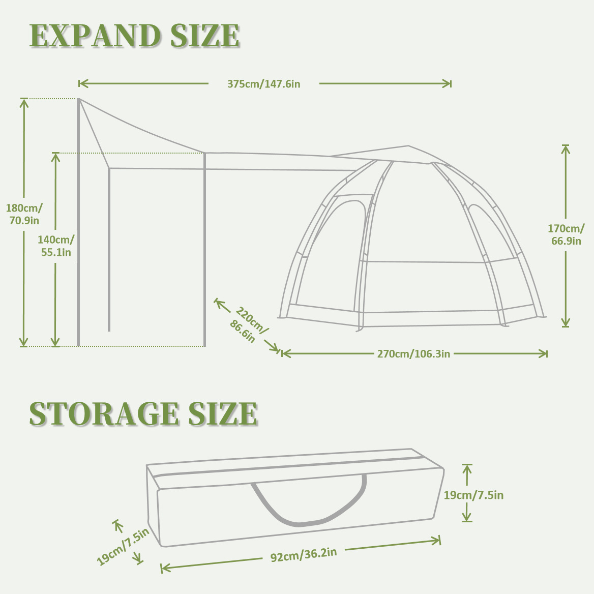 Outdoor sunshade, camping full set of equipment, sky tent, silver-coated sun-protective fabric, camping, multi-functional hexagonal tent pic 6