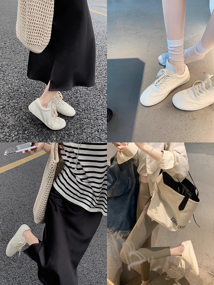 葡萄妈studiolee同款  奶芙少女~超软皮面秀气圆头系带阿甘德训鞋详情8