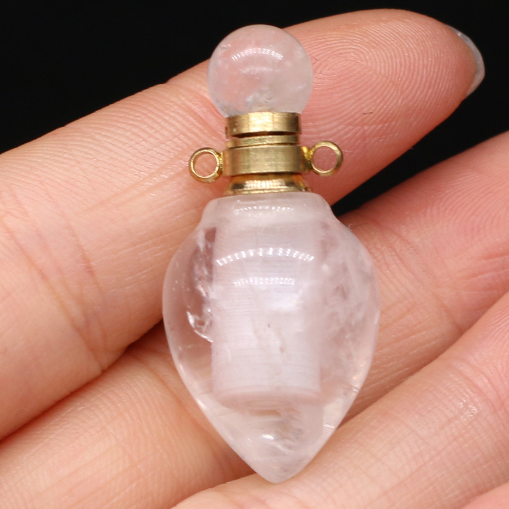 Exquisite natural semi-precious stone perfume bottles, white crystal, various shapes, DIY accessories, fashionable and exquisite wholesale production pic 49