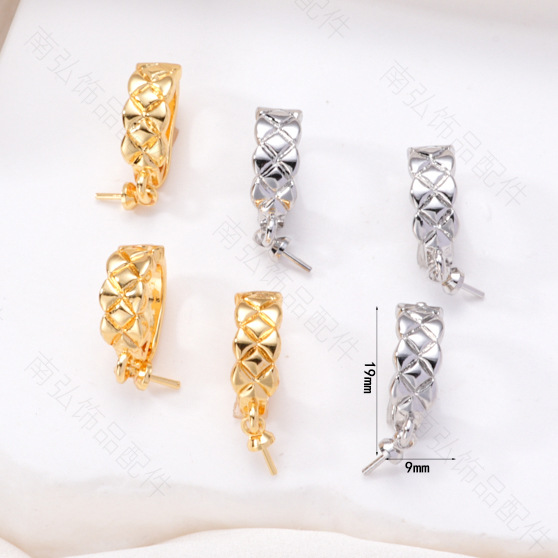 18K gold-plated color-preserving pearl necklace pendant buckle, micro-inlaid universal buckle strap, sheep eye needle empty stand accessory diy accessory pic 20