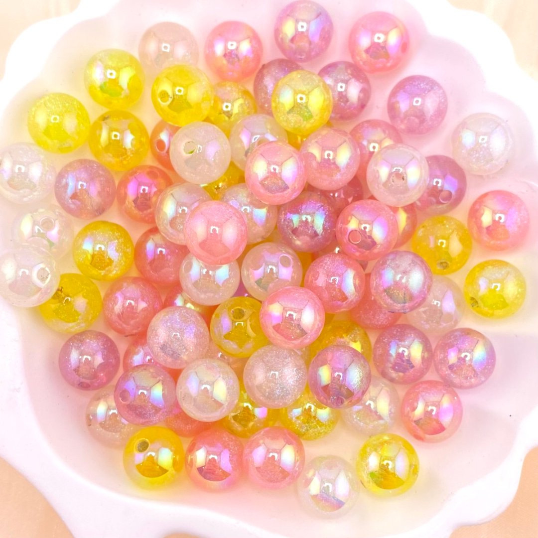 Full sky Star UV electroplated resin round beads, loose beads, DIY jewelry, bracelet, mobile phone chain, keychain accessory beads pic 2