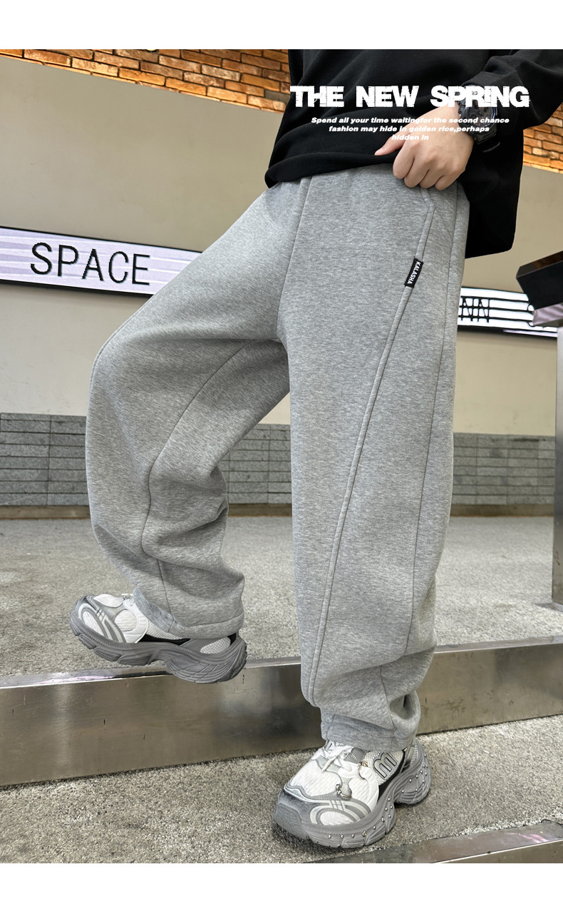 男童运动裤春秋款2025新款潮儿童春装裤子宽松中大童卫裤春季痞帅详情4