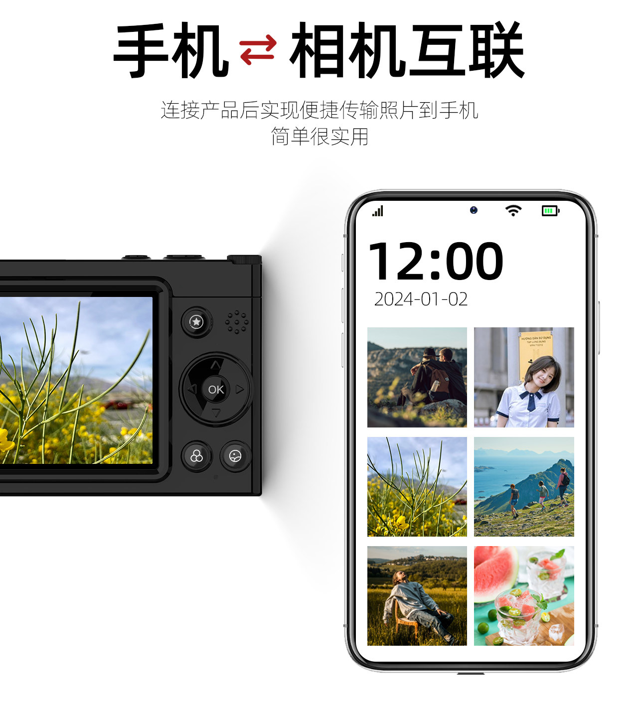 D7高清ccd数码相机美颜自拍复古 6400万WiFi照相机摄像学生卡片机详情13