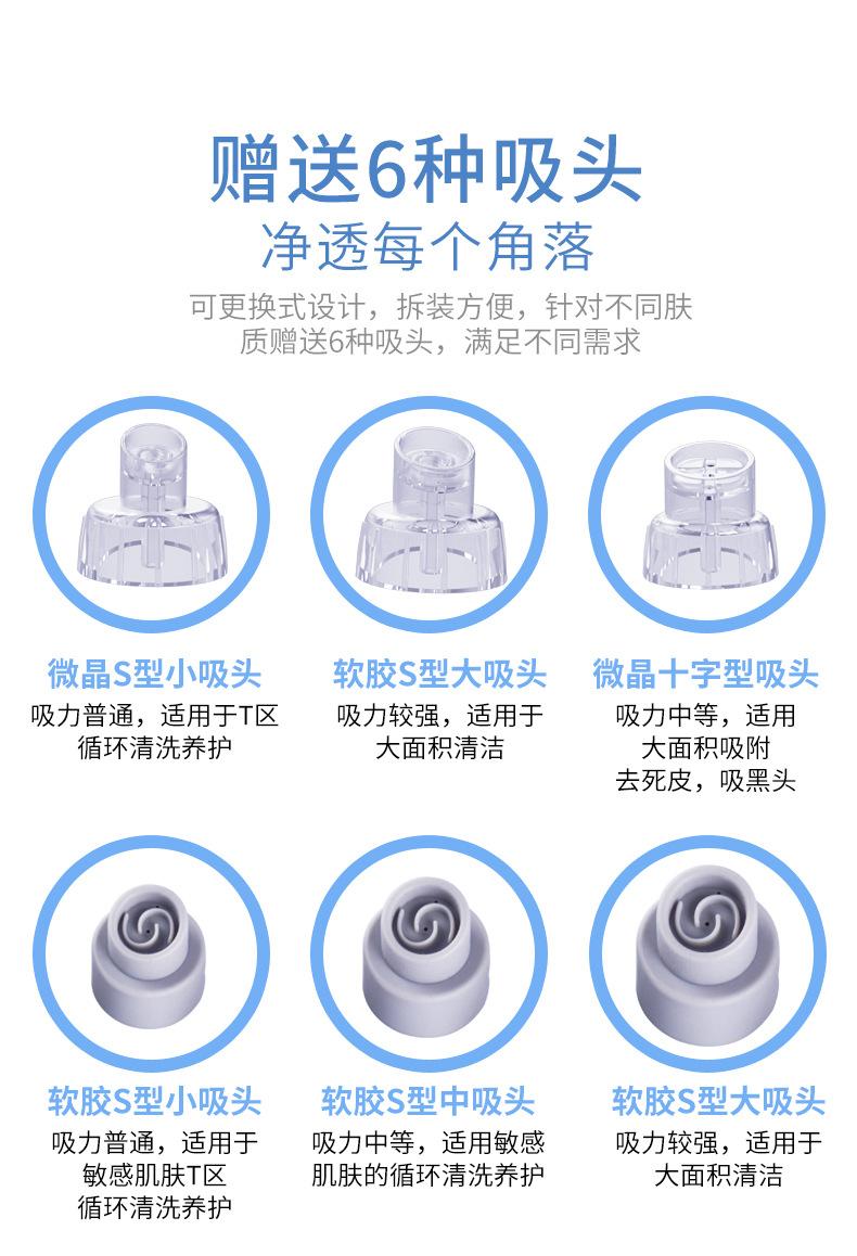 Small bubble beauty equipment, cross-border home pore cleaning and introduction device, oxygen injection device, electric small Detox blackhead suction device pic 4