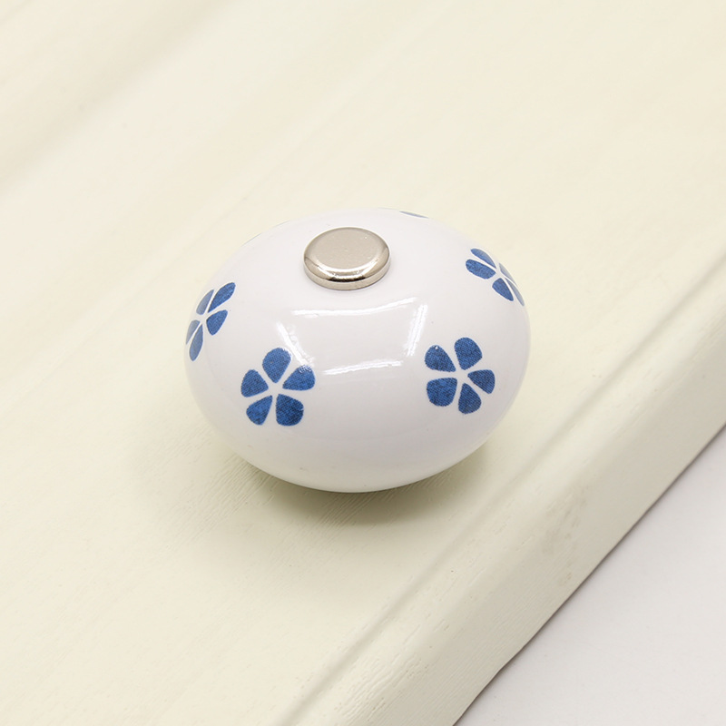 Cross-border garden cabinet door pull, handcrafted ceramic handle, copper buckle ball, round cabinet, wardrobe drawer, single-hole furniture handle pic 15