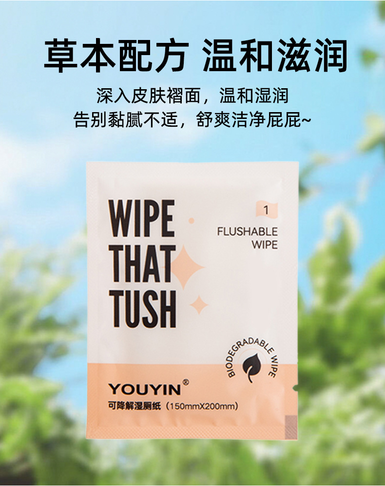 便携式单片湿厕纸独立包装男女通用抑菌可降解卫生巾湿巾纸家用便携清洁用品详情8