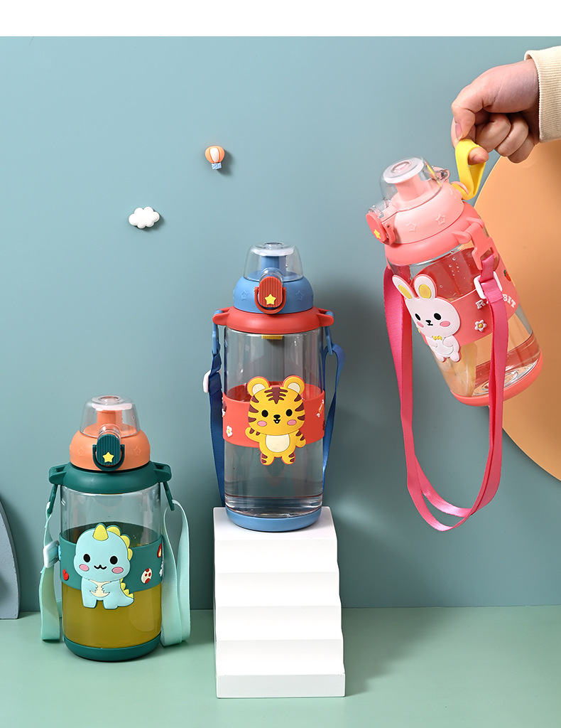 儿童卡通运动水壶户外便携塑料弹跳吸管杯男女学生可爱吸管杯礼品详情13