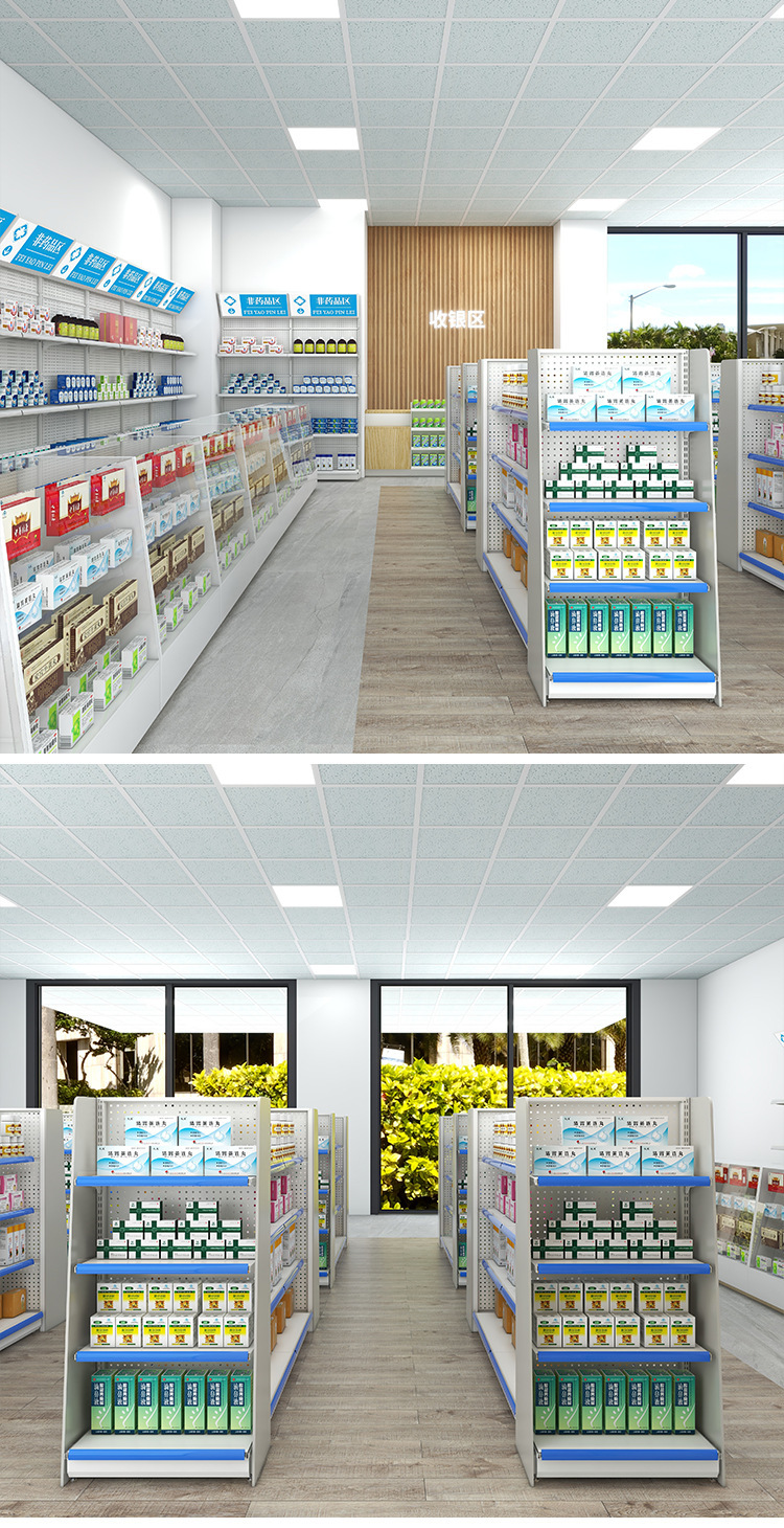 Large-sized multi-layer single-sided shelves for pharmacies, convenience stores, stationery stores, display racks, and double-sided multi-layer supermarket shelves pic 10