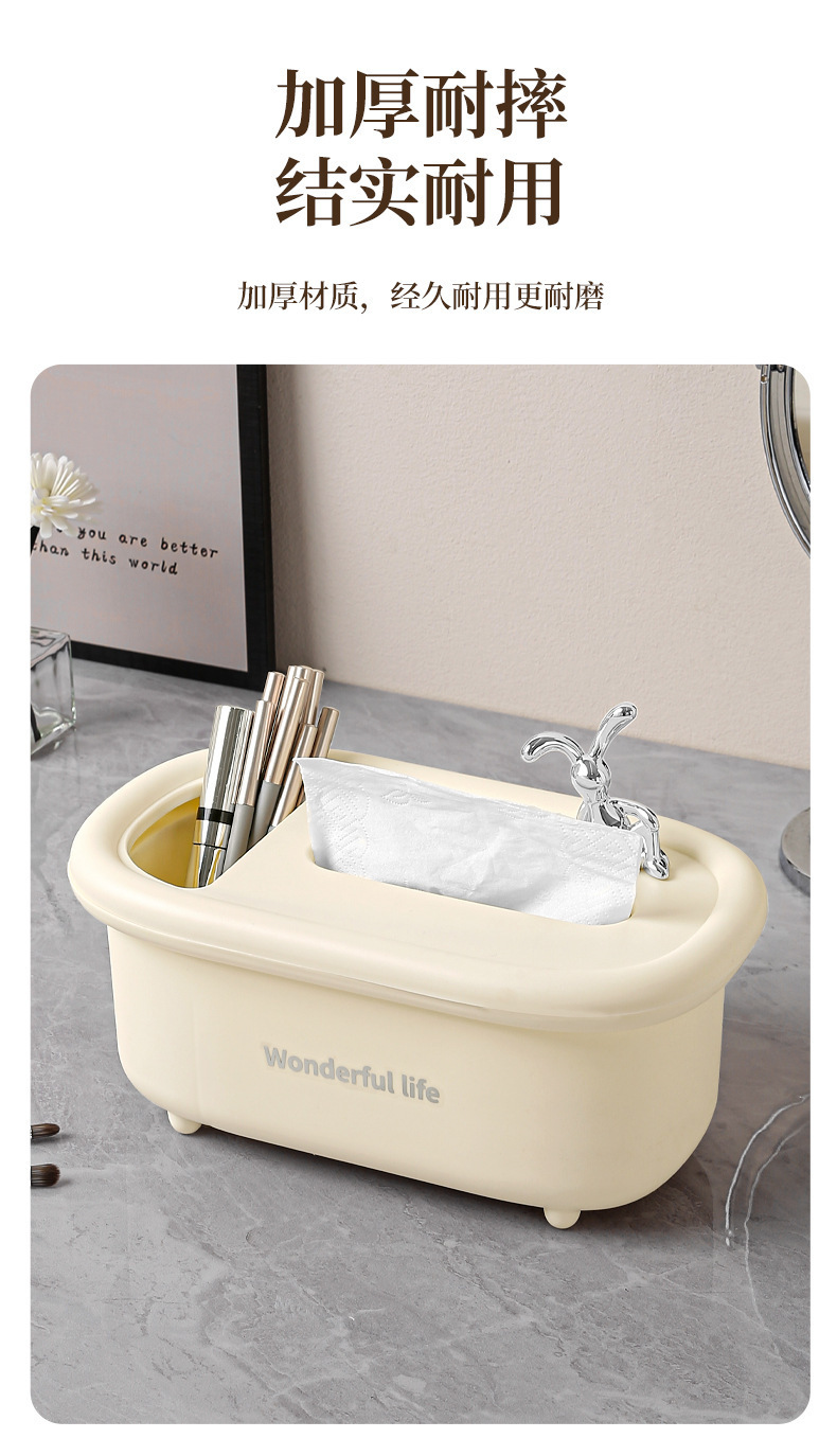 Living room coffee table, desktop tissue storage box, multi-functional, fashionable and simple home dust-proof storage box, napkin tissue box pic 4