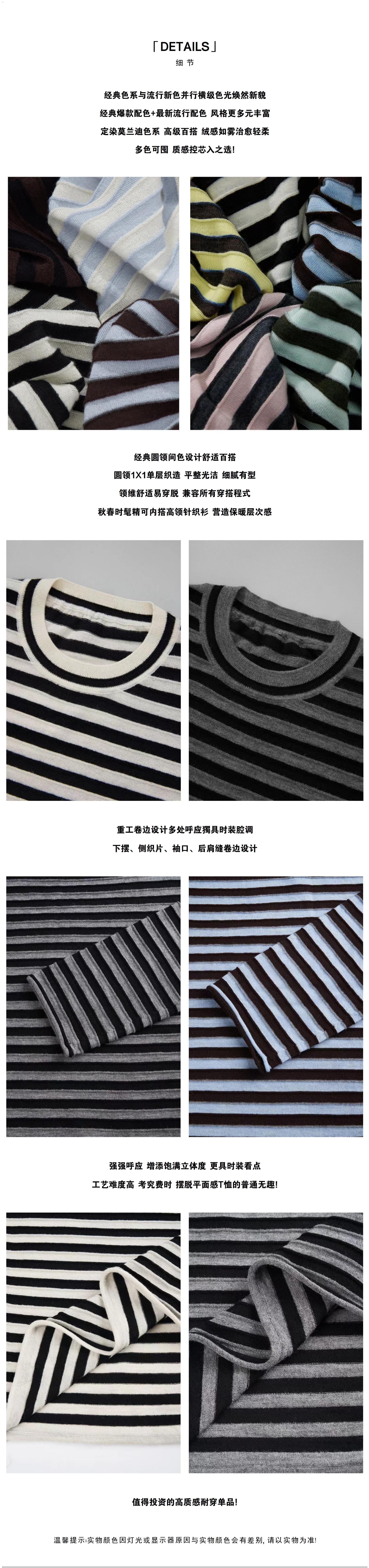 JOC同款肯豆风可机洗高品质立体条纹宽松复古针织衫春夏上衣女详情8