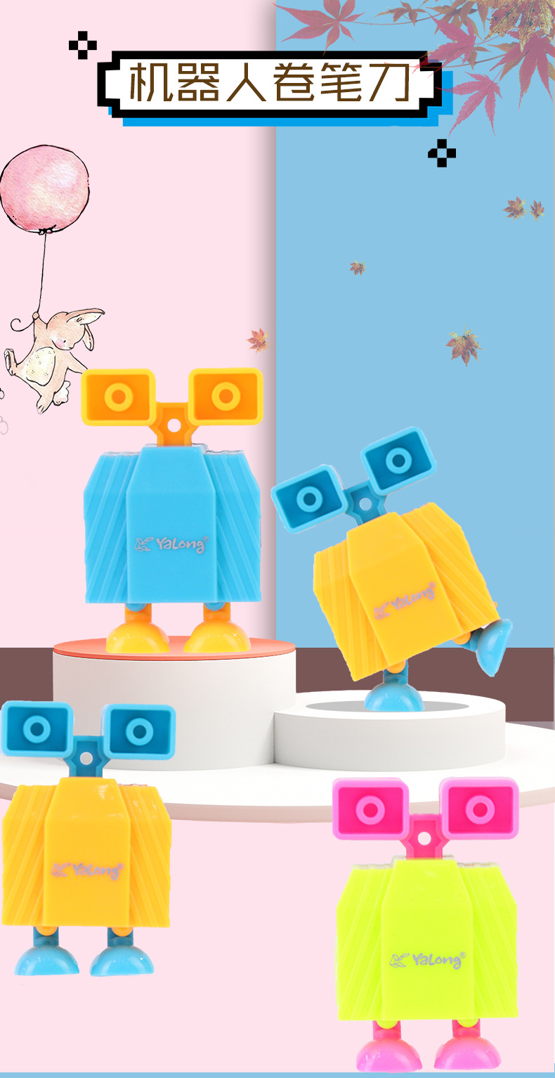 Cross-border manufacturer customized cartoon student learning pencil sharpener robot series shaped pen sharpener creative wholesale pic 1
