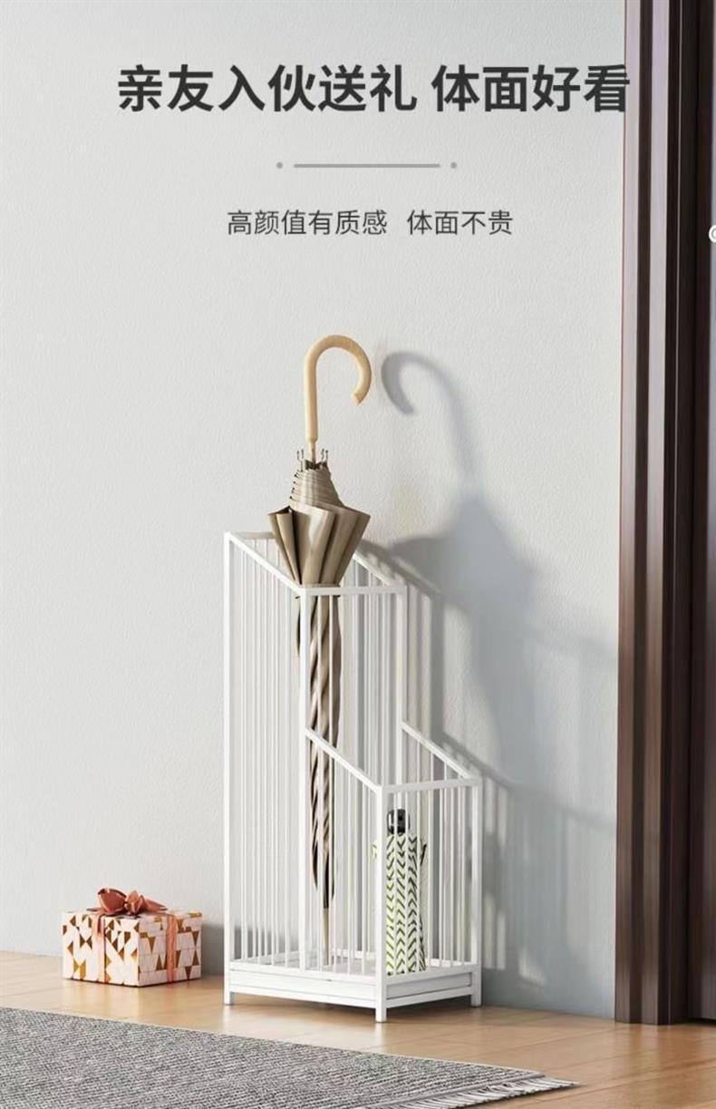轻奢铁艺沥水雨伞架门口雨伞桶放伞架家用电梯口立伞筒收纳置物架详情9