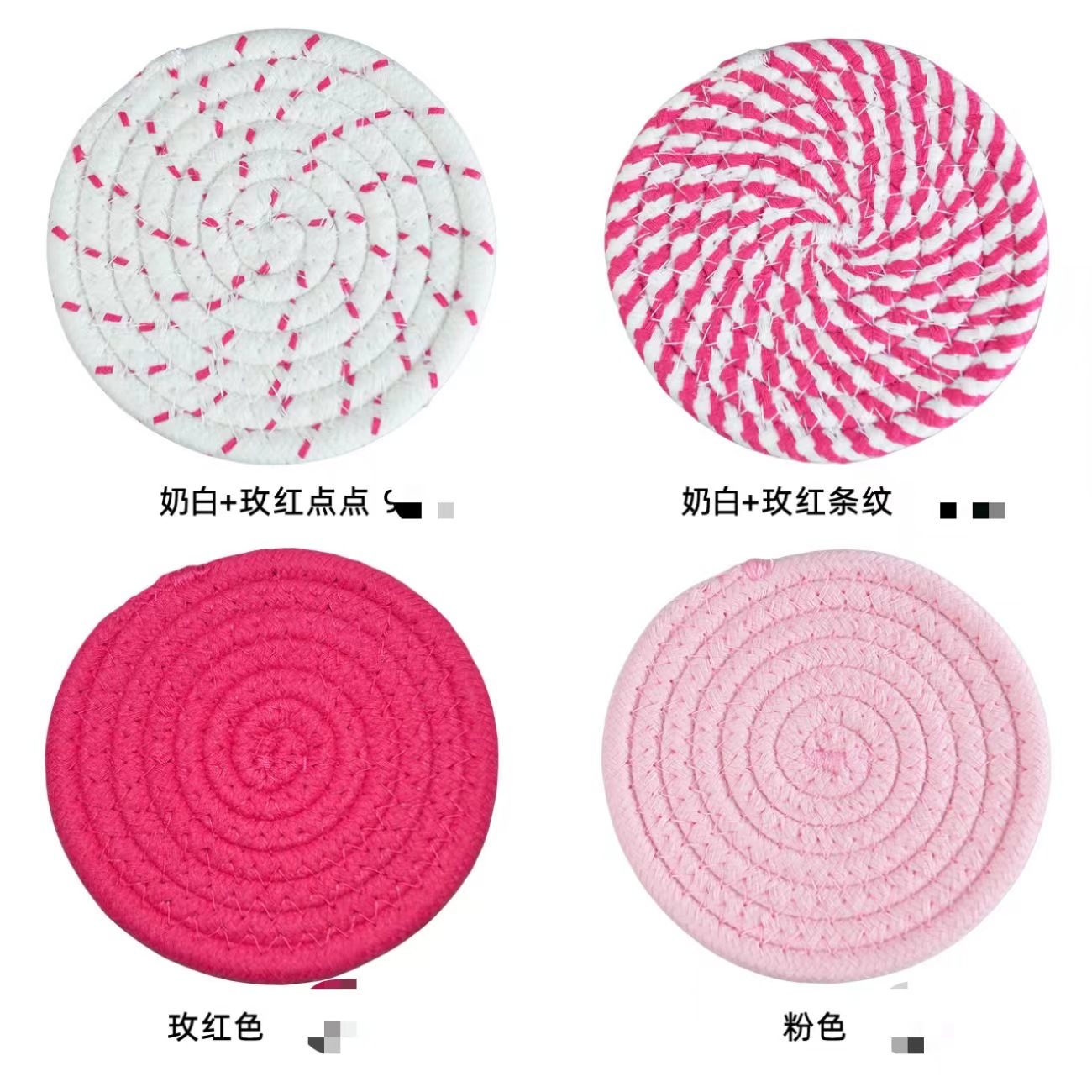 工厂直供棉绳编织餐垫杯垫手工艺品简约杯垫日系风餐桌餐垫批发详情19