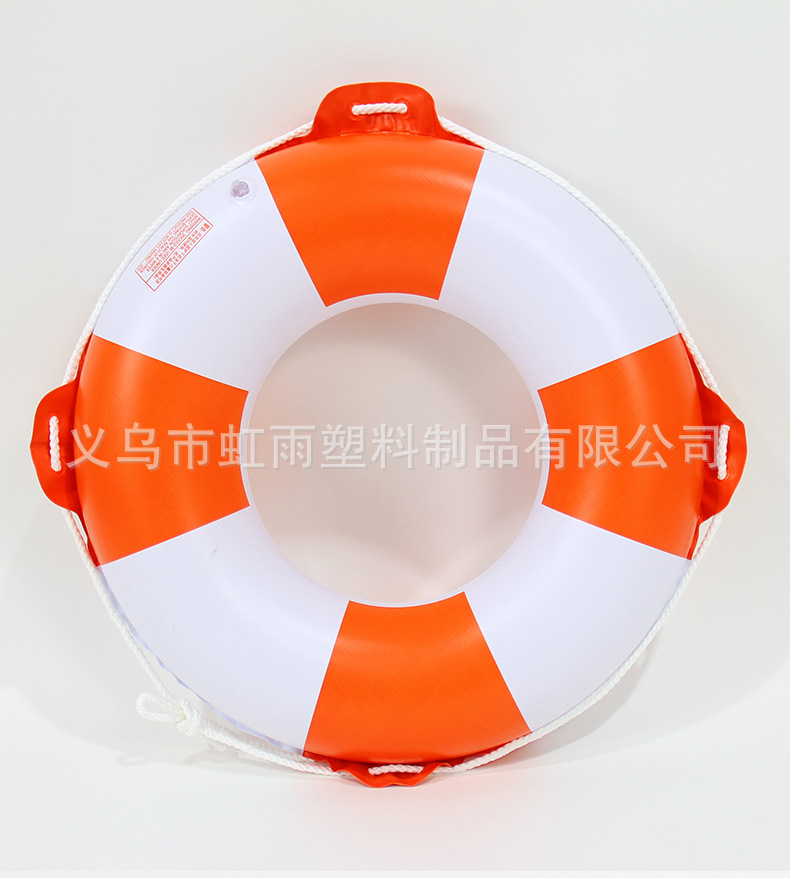 虹雨成人青少年复古橙色带绳游泳圈加厚海边救生装备安全防护详情6