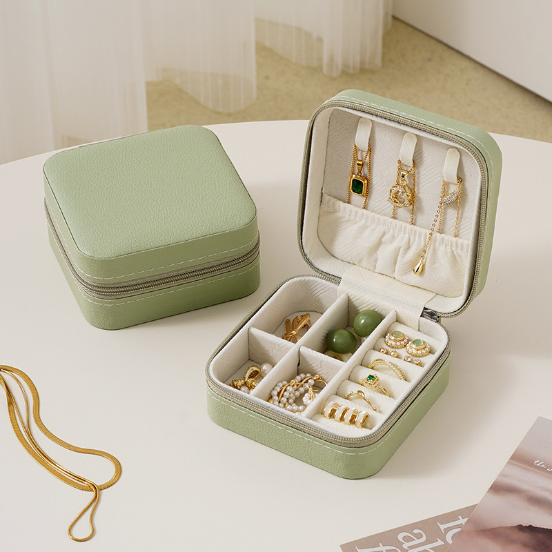 Jewelry box storage box, portable stud earrings, earrings, jewelry, necklace, ring, small, exquisite and mini new style box pic 19