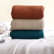 Knitted blanket, sofa blanket, cover blanket, fringed thin blanket, office air conditioning blanket, bay window blanket, summer nap blanket, small blanket pic 7