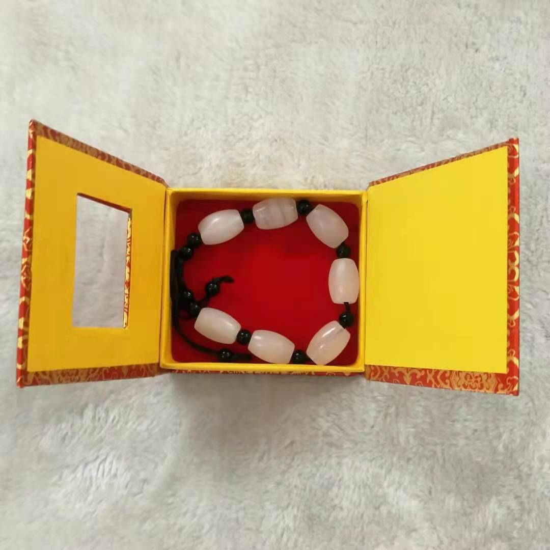 Afghan jade bracelets for men and women, Buddhist prayer beads, white jade bracelets, jade shaped beads, live-streaming at street stalls, wholesale of opening gifts pic 9