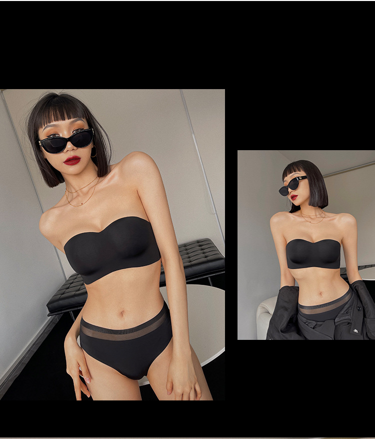 Strapless shaping underwear for women, anti-slip side retraction, small chest retraction, seamless, strapless, and sexy bra cover without steel rings pic 11