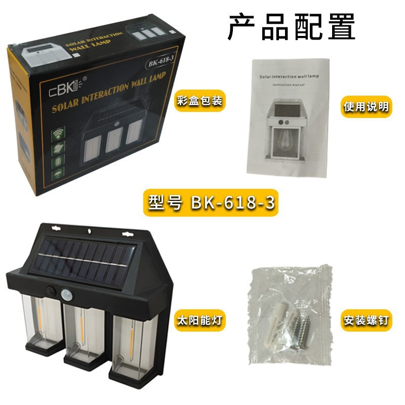 跨境户外太阳能壁灯户外防水钨丝灯感应庭院灯花园别墅小夜灯照明详情16