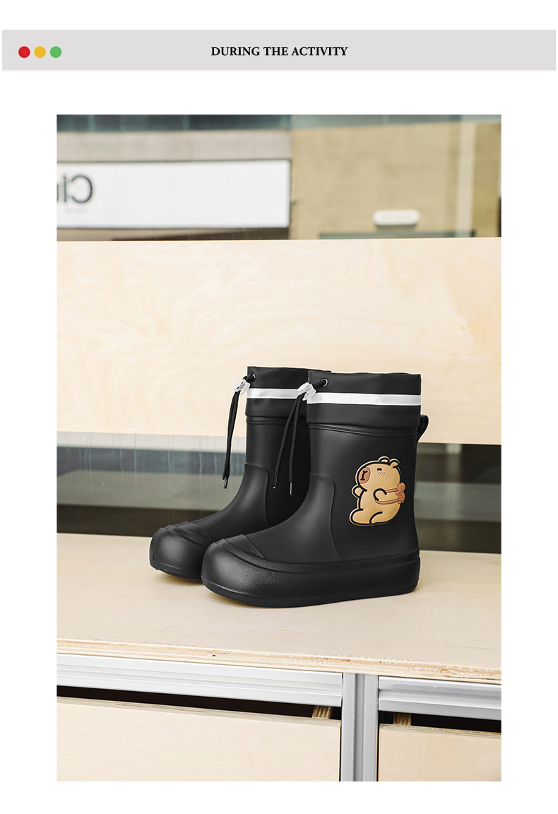 网红卡通时尚雨鞋女款外穿收口防水鞋防滑亲子雨靴女学生可爱胶鞋详情14