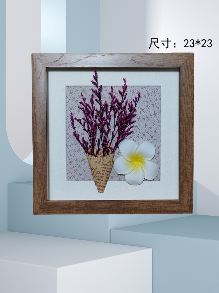 永生花DIY立体干花贴画相框墙壁挂画材料包手工装饰画 尺寸23*23详情6