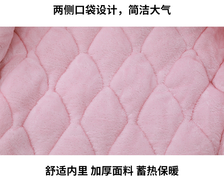 中老年妈妈冬季睡衣女三层加绒加厚夹棉珊瑚绒保暖家居服外穿套装详情8