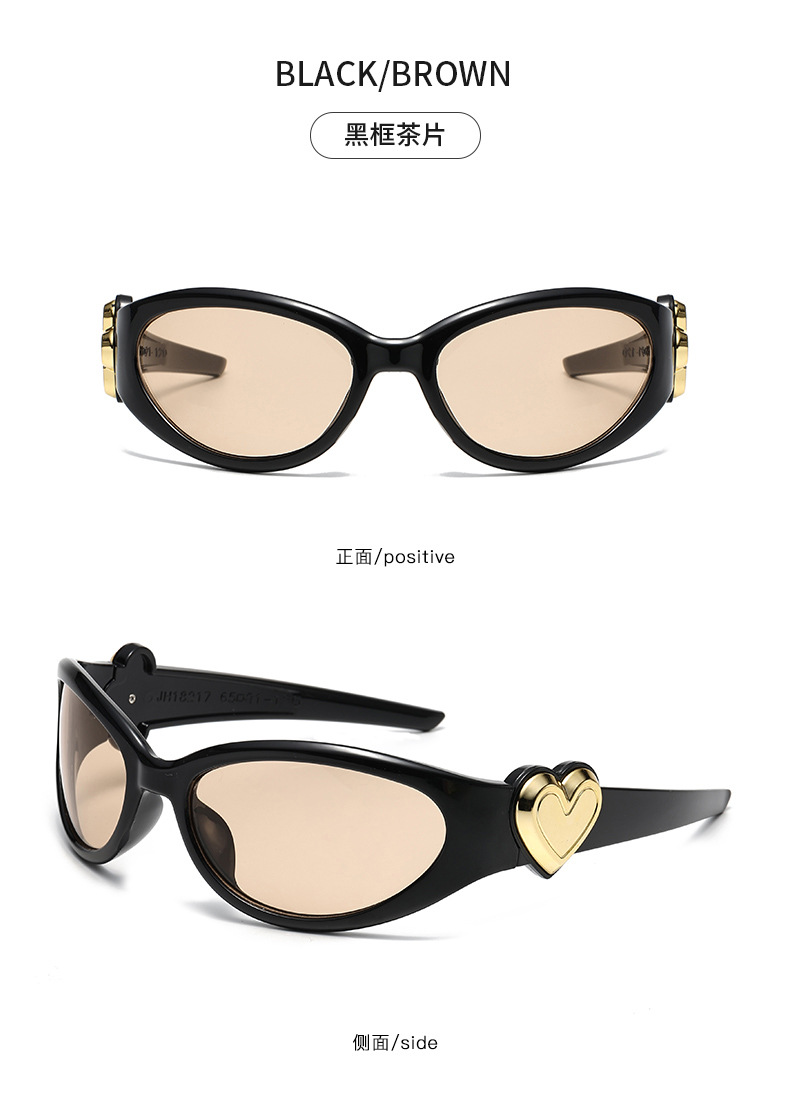 New cross-border fashion heart-shaped sunglasses, Internet celebrity personality Y2K millennium Spice Girl style jelly gummy heart sunglasses pic 15