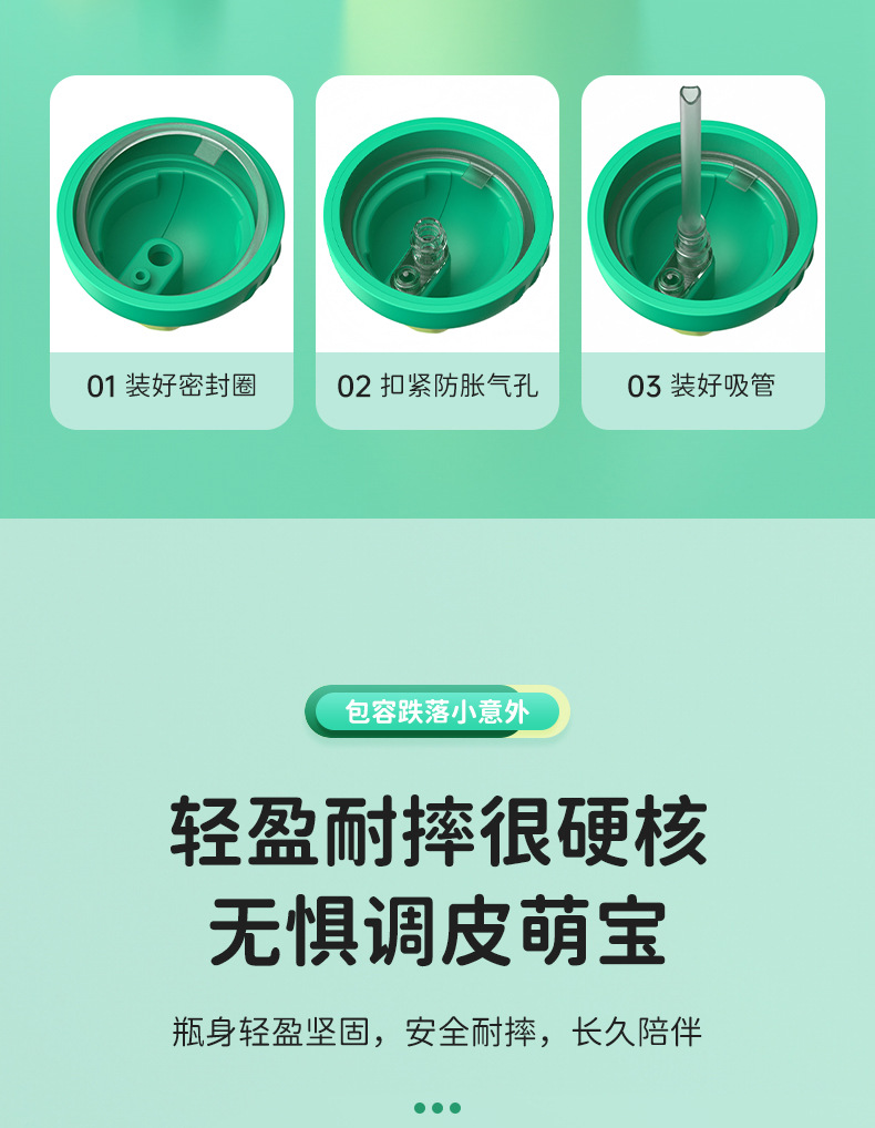 儿童水杯大容量塑料吸管杯宝宝喝水便携水杯防摔防漏夏季水杯批发详情13