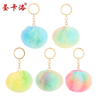 Green mink rabbit imitation rabbit fur ball pendant, artificial fur ball pendant, keychain pendant, luggage hanging decoration, accessories pic 22