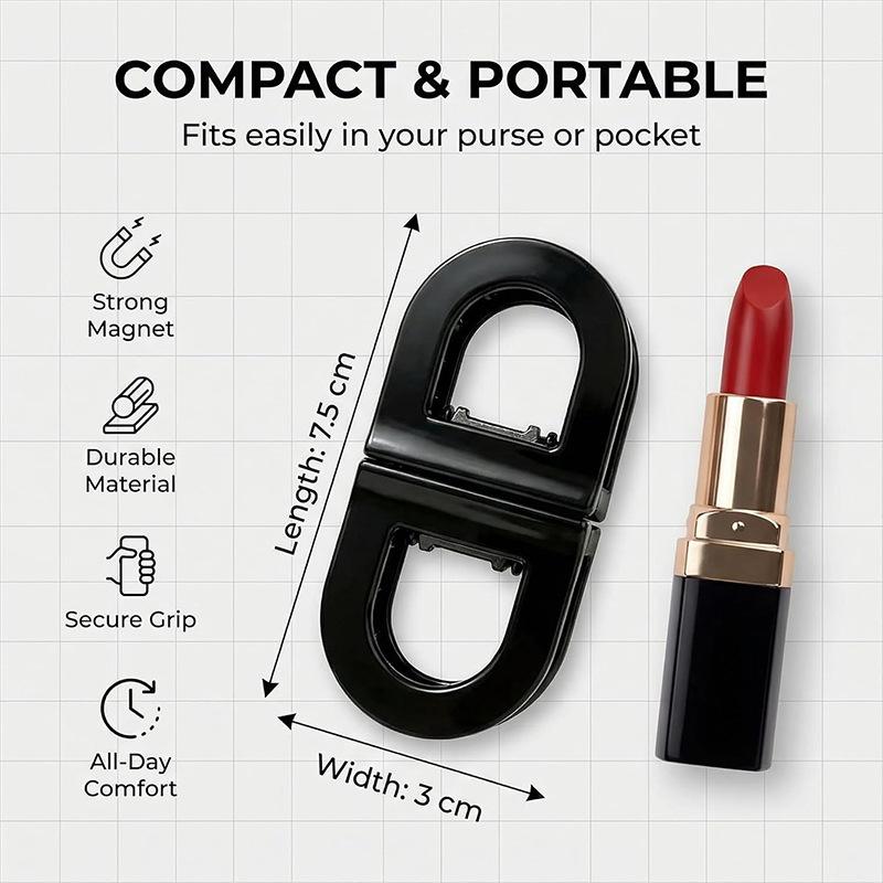 智能磁吸发夹跨境出口 smart magnetic hair clip 创意磁吸扣发夹详情2