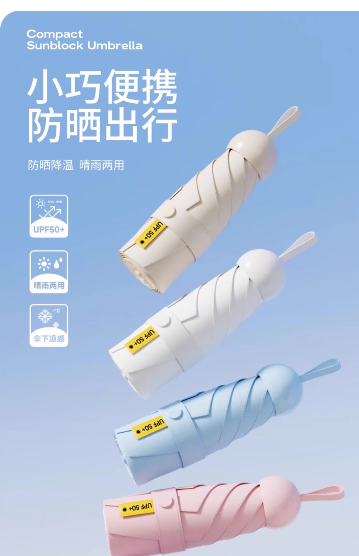 迷你小巧便携五折伞防晒伞防紫外线胶囊伞晴雨两用遮阳伞女太阳伞详情2