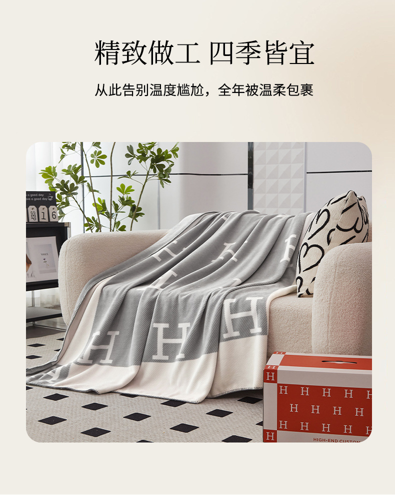 The new wool fleece is soft and comfortable. It features a simple design and is available in various specifications for office naps and car multi-functional blankets pic 7