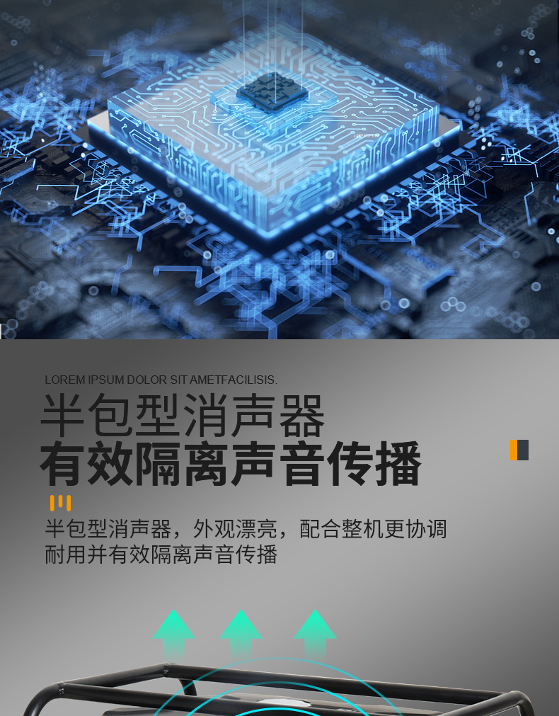 便携式户外小型应急家用3 5 8kw 10千瓦工业汽油发电机220V厂家详情17