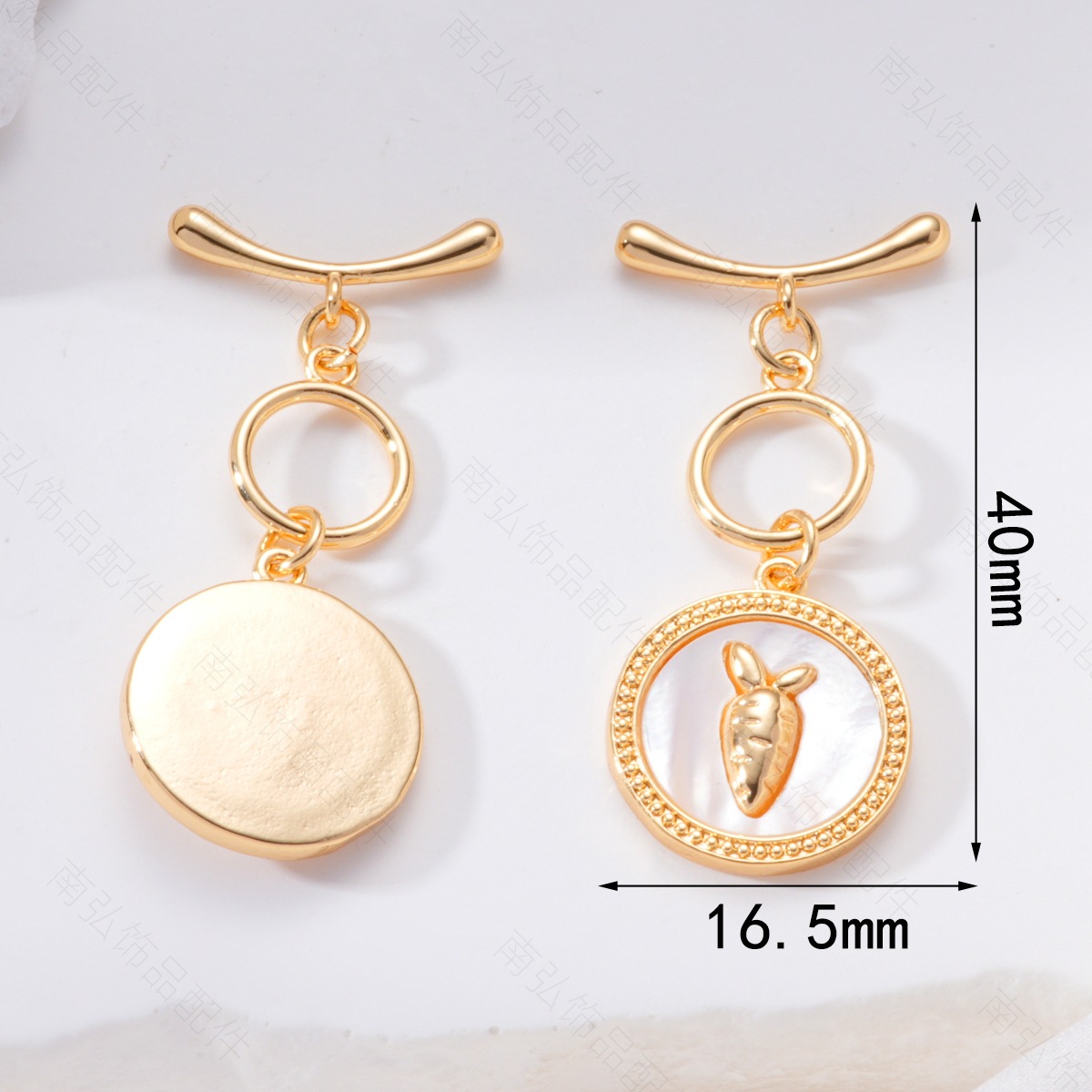 Light luxury high color retention white shell rabbit carrot OT clasp diy pearl elegant sweater bracelet necklace clasp finish clasp pic 4