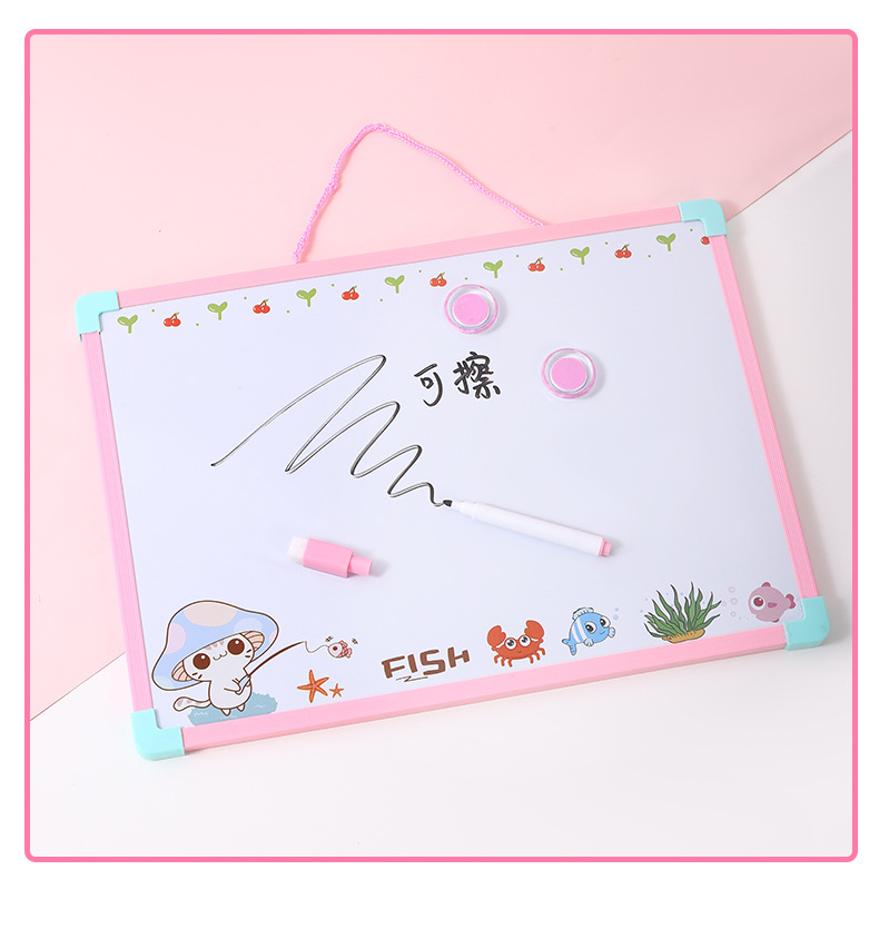 Personalizado cristal doble cara dibujo tablero tablero magnético para niños dibujo puzzle juguetes al por mayor una pieza generación de cabello blanco y negro ambos lados pic 5